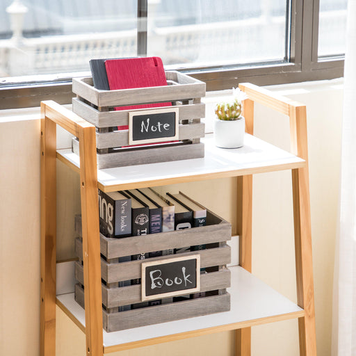 Nested Wooden Crate Storage Set Set of 3 with Chalkboard - Home Zone Living