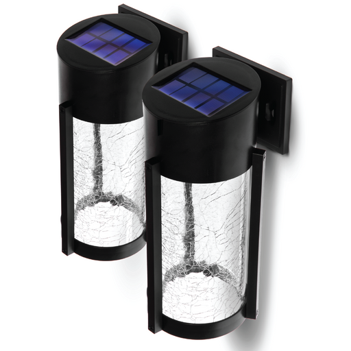 Solar Glass Patio Lights: Warm LED Lights 2-Pack - Home Zone Living