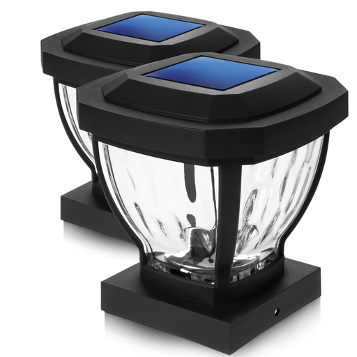 Solar Post Cap Light: Warm LED 2-Pack - Home Zone Living